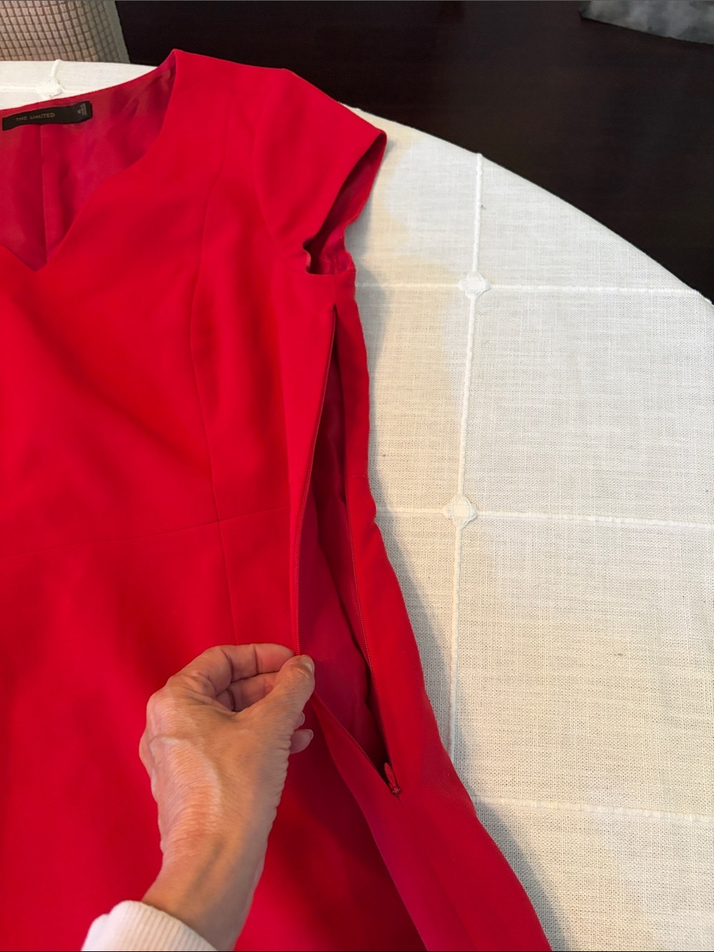 The Limited Red V-Neck Midi Sheath Dress - Picture 3 of 4